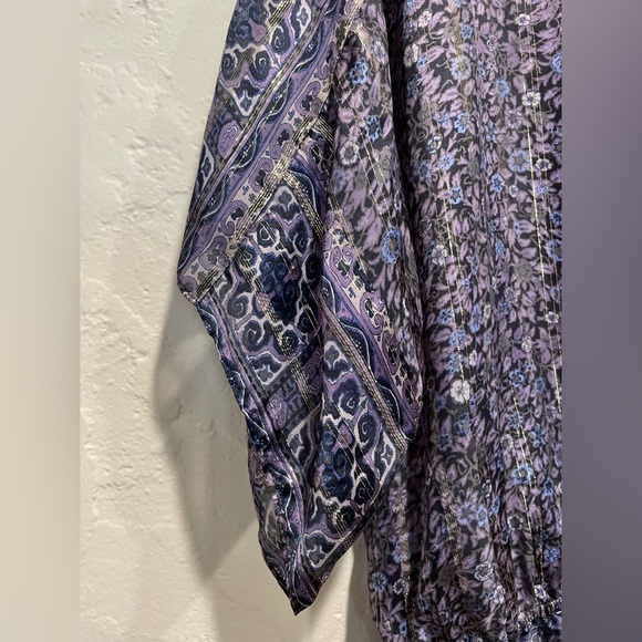 Joie Purple & Gold Silk Blouse - Picture 4 of 10